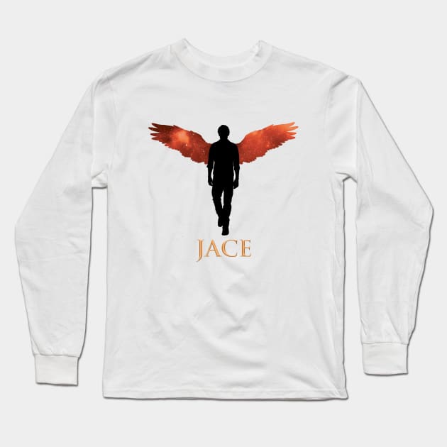 Shadowhunters / The Mortal Instruments - Jace Herondale / Jace Wayland / Dominic Sherwood angel (orange galaxy wings) - Parabatai gift - Clary, Alec, Izzy, Magnus Long Sleeve T-Shirt by Vane22april